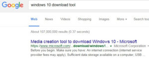 Search in Google or Bing for "Windows 10 download tool