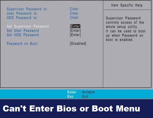 travelmate can't enter bios