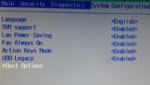 HP Pavilion DV5 boot options