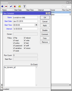 Mikrotik Scheduler