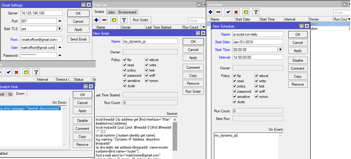 Send Dynamic IP Address to email