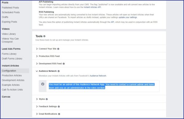 You-must-be-an-admin-of-this Audience Network App