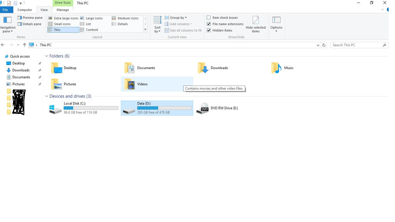 Windows 10 folder options
