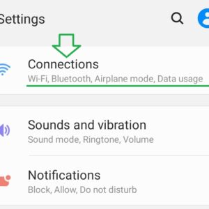 Tap "Connections" Android