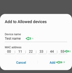 Android Hotspot add allowed mac address