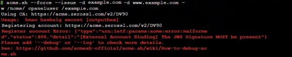 acme.sh error