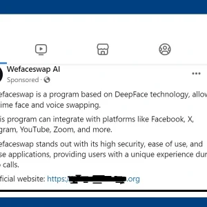FB ad promoting an fake AI app